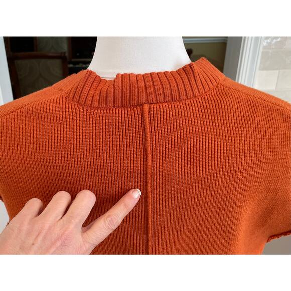 Free People Burnt Orange Oakleigh Oversized Boyfriend Sweater Vest, Size XS - Picture 6 of 16